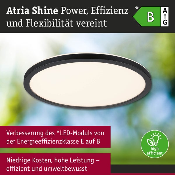 LED Panel Atria Shine IP44 rund 298mm 14,8W 2250lm 3000 - 6500K Schwarz