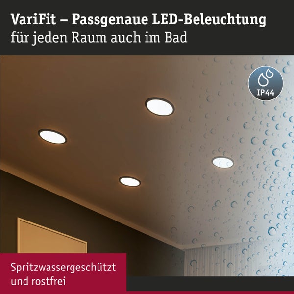 VariFit LED Einbaupanel Dim to Warm Areo IP44 rund 230mm 16W 1500lm 3 Step Dim to warm Schwarz dimmbar