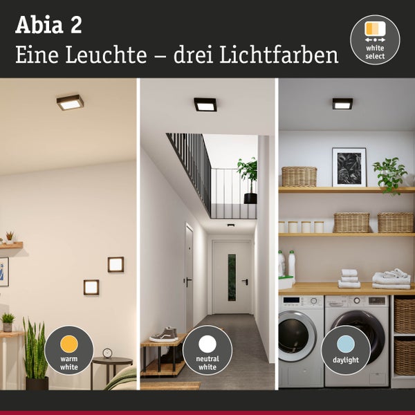 Abia 2 Deckenleuchte mit drei Lichtfarben in unterschiedlichen Wohnbereichen