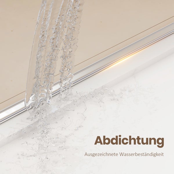 Detailansicht eines Dichtungsstreifens aus PVC an einer Duschkabine