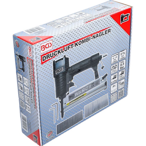 Verpackung eines BGS Druckluft Kombi-Naglers