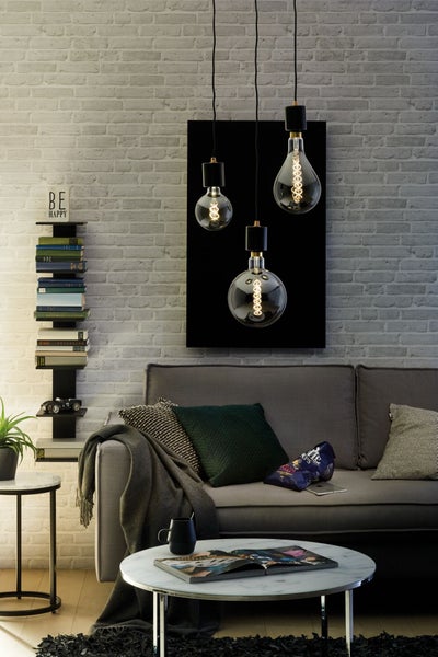 Neordic Pendelleuchte Nordin E27 max. 60W Schwarz, Marmor, Kupfer matt dimmbar Marmor