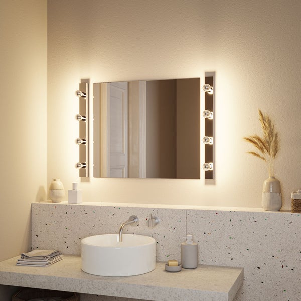 Modern Classic Edition Standard 230V LED Tropfen Kopfspiegel E14 4x440lm 4x4,8W 2700K dimmbar Kopfspiegel Silber