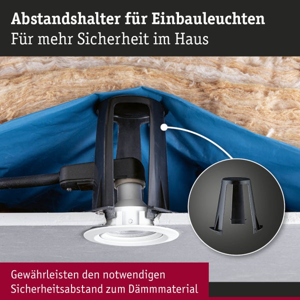 Einbauleuchten Zubehör Abstandshalter für Einbauleuchten 62 - 90mm 20er-Set Schwarz