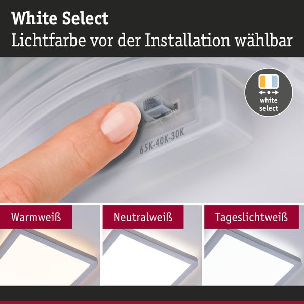 LED Panel Atria Shine IP44 eckig 190x190mm 8W 1160lm 3000 - 6500K Chrom matt
