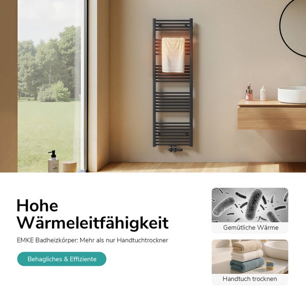 EMKE Badheizkörper im Badezimmer mit Handtuch