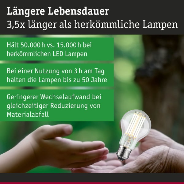 Eco-Line Filament 230V LED Birne E27 3er-Set 1055lm 5W 3000K Klar