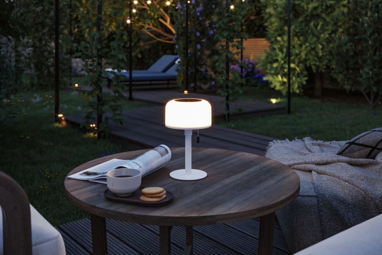 Solar Akkuleuchte Bartja IP44 dimmbar 2700K Weiß