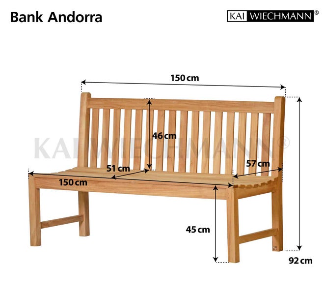Bank Andorra mit Maßangaben