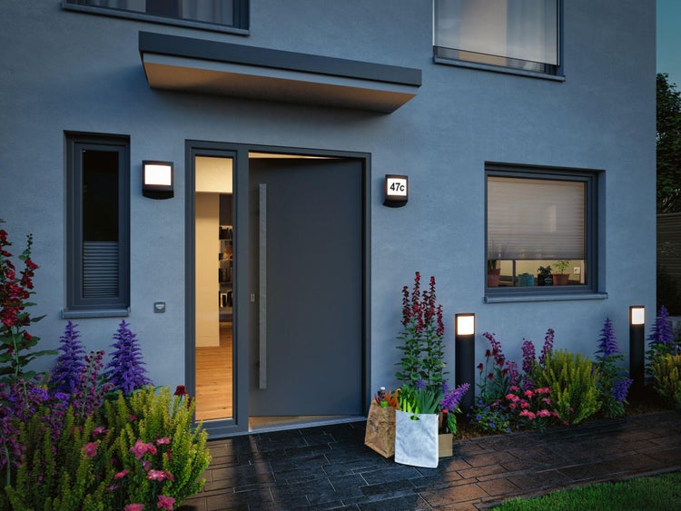 LED Pollerleuchte Smart Home Zigbee 3.0 Padea Dämmerungssensor insektenfreundlich IP44 847mm Tunable Warm 8,5W 700lm 230V Anthrazit Kunststoff