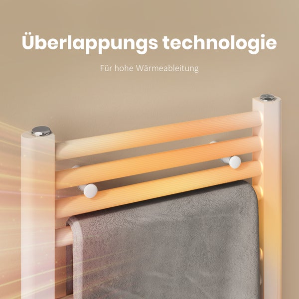 EMKE Badheizkörper Handtuchtrockner Handtuchwärmer 60x160cm, 794 Watt Weiß Bad-Heizkörper Mittelanschluss
