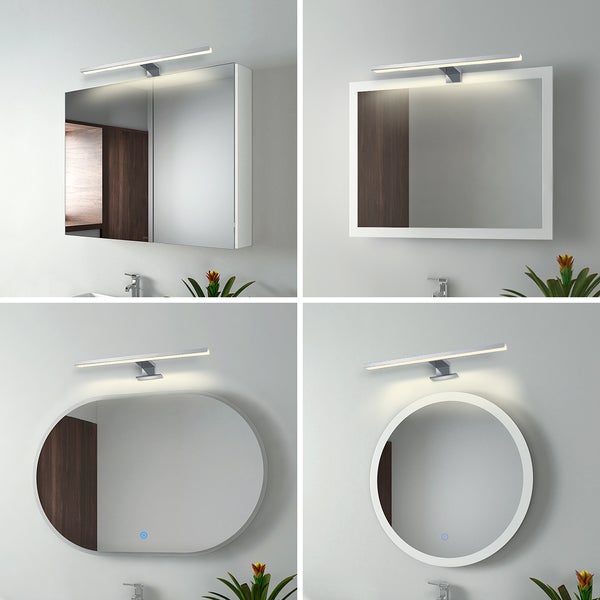 EMKE Spiegelleuchte LED Spiegelleuchte 40cm Spiegellampen für Badezimmer IP44 Schrankleuchte, Chrom, Neutral Licht 4200K