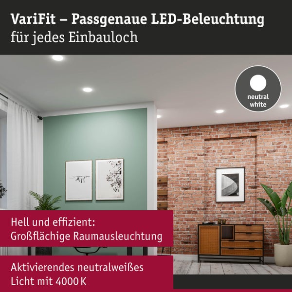 LED Einbaustrahler mit neutralweißem Licht in zwei Wohnräumen