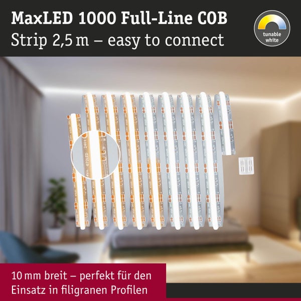 MaxLED 1000 Full-Line COB Strip 2,5 Meter mit einstellbarem Weißton und einfachem Anschluss