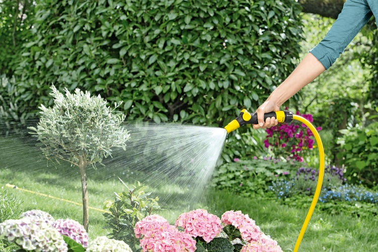 Dekoratives Arrangement mit kleinem Weihnachtsbaum, Laterne und Kerzen