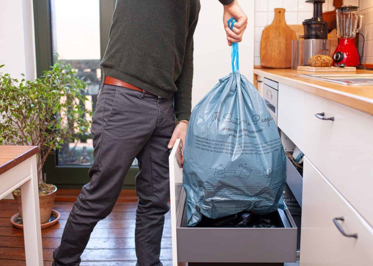 TSP Recycling Zugband-Müllbeutel 35 L - 25 µm - 600 Stück