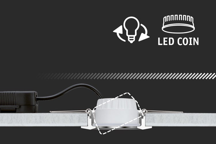 LED Einbauleuchte Smart Home Zigbee 3.0 Base Coin Basisset schwenkbar rund 90mm 20° Coin 3x4,9W 3x430lm 230V dimmbar 3000K Weiß