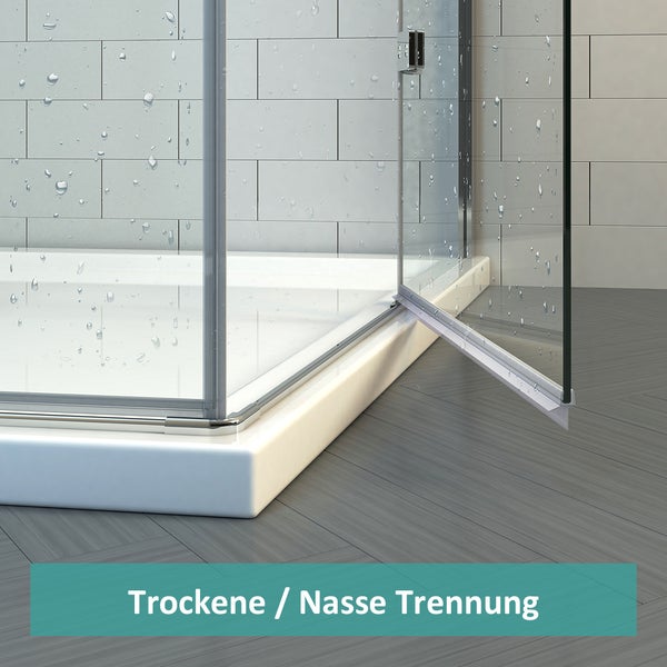 EMKE Ersatzdichtung Wasserabweiser Duschdichtung Schwallschutz Duschkabine Bad, 4-6mm Glas 600mm