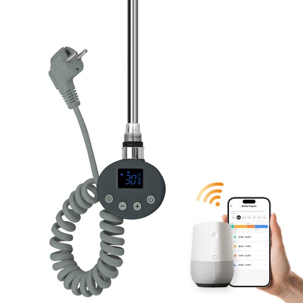Elektrischer Handtuchwärmer mit digitaler Steuerung und Smart Home Integration