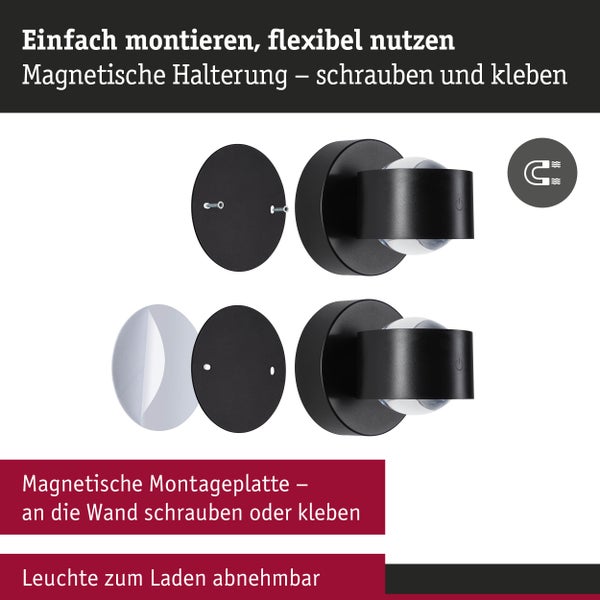 Magnetische Leuchte zur flexiblen Montage mit Schrauben oder Kleben