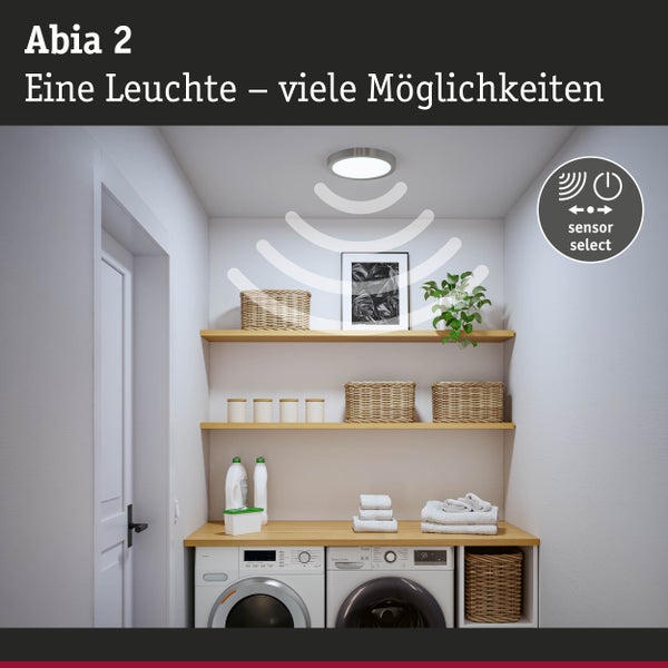 Wäscheraum mit Deckenleuchte Abia 2 und Sensor Select