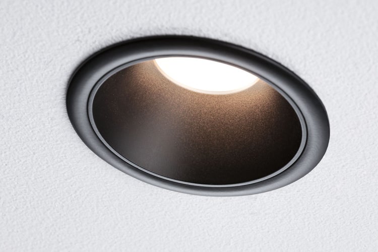 Set LED Einbauleuchte Cole Coin 6er-Set IP44 88mm Coin 6x6W 6x470lm 230V dimmbar 2700K Schwarz matt
