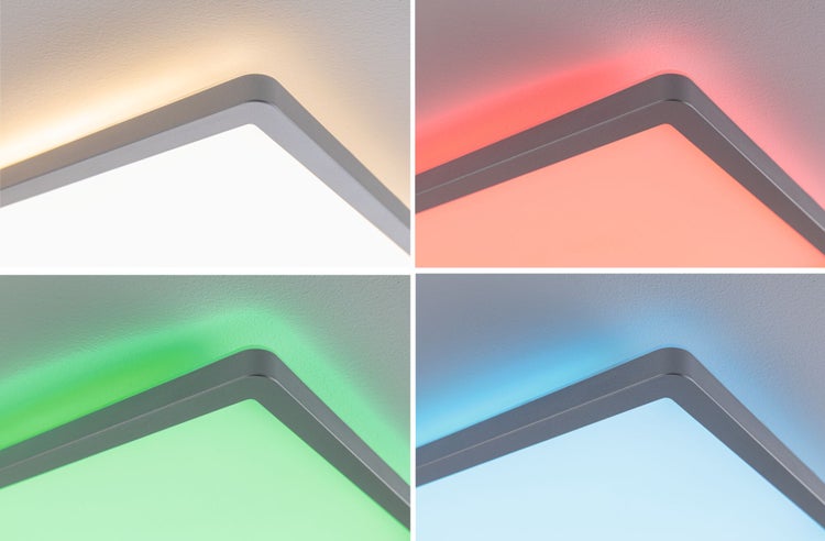 LED Panel Atria Shine Backlight eckig 580x200mm 20W 2000lm RGBW Chrom matt dimmbar