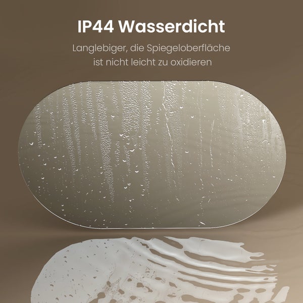 EMKE Badspiegel oval 40x70 cm, rahmenloses Design, flexibel montierbar, sicherer & rostfreier Spiegel, für Badezimmer geeignet