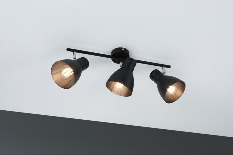 Spotlight Davy E27 230V max. 3x20W dimmbar Schwarz