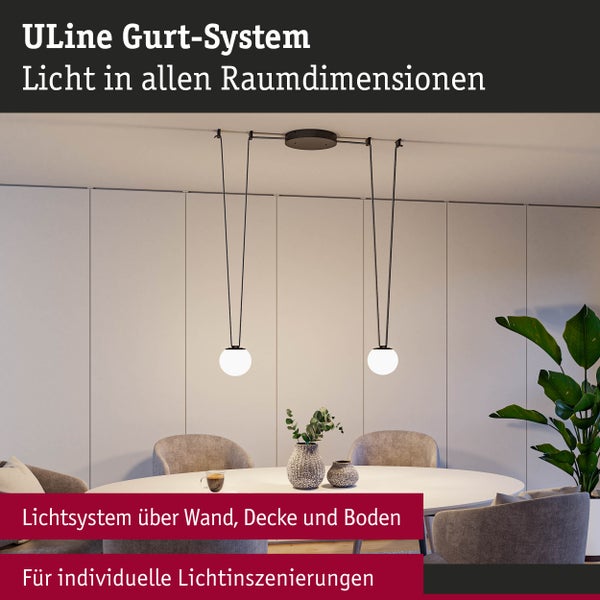 ULine LED Pendelleuchte 8W 795 lm 3000 K Ball schwarz/matt 48V DC