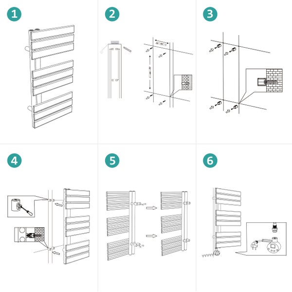 Anleitung zur Installation eines Handtuchwärmers