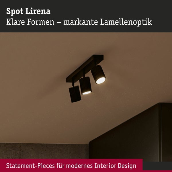 Lirena Deckenleuchte mit drei Strahlern und Lamellenoptik