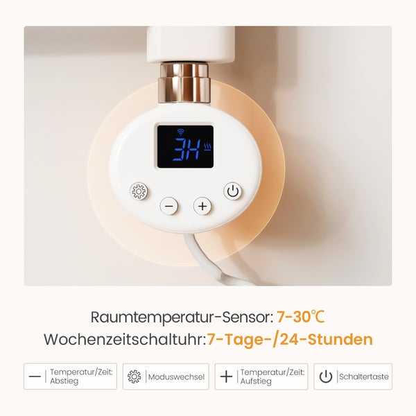 Nahaufnahme eines Heizkörperthermostats zur Temperaturregelung.