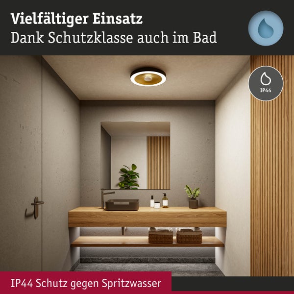 LED Deckenleuchte Volea IP44 3000K 500lm / 2400lm 230V 4W / 18,5W dimmbar Schwarz, Gold