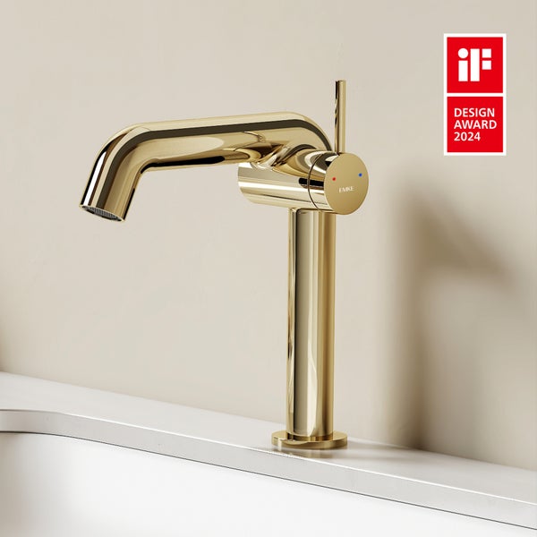 Goldene Waschtischarmatur mit iF Design Award 2024