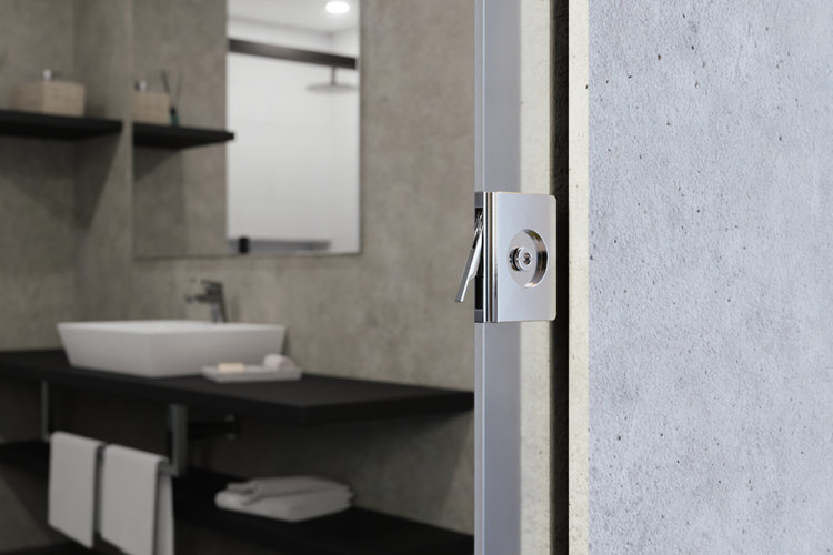 Glastürblatt satiniert 735x2090mm mit Schlossbohrung passend für PremiumPocket