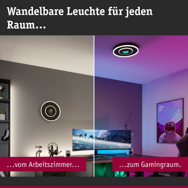 Wand-/Deckenleuchte Spaceglow Four RGB+ 320lm / 800lm 230V 22W dimmbar Schwarz matt