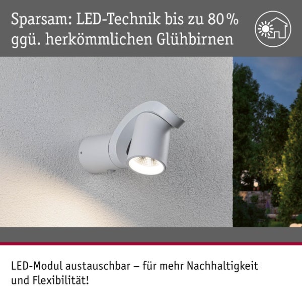 LED-Außenwandleuchte an einer Wand