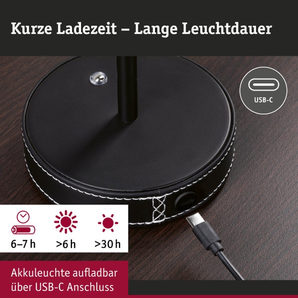 Mobile Tischleuchte Pellini White Switch 300lm 2W Schwarz matt