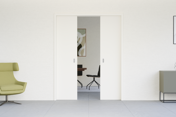 Holzzarge für Schiebetür in der Wand 610x2110mm CPL RAL 9010 Fertigwandstärke 150 passend für ClassicPocket CPH-1 System