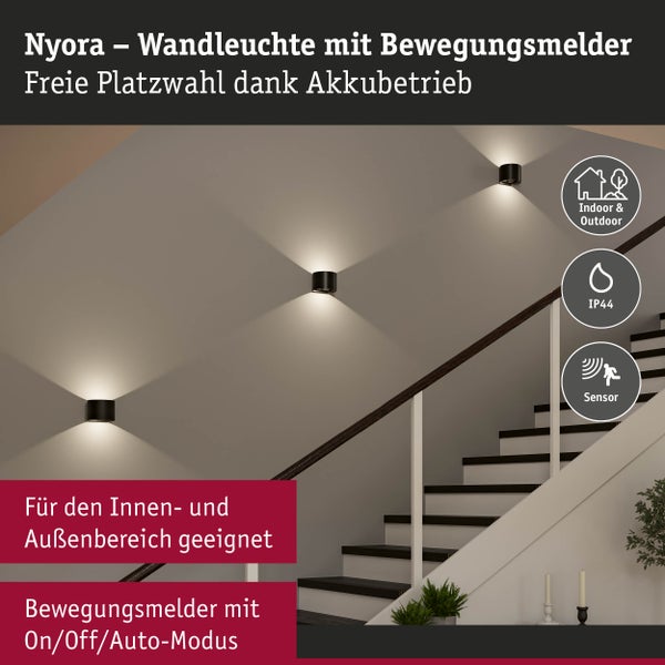 Nyora Wandleuchten mit Bewegungsmelder im Treppenhaus