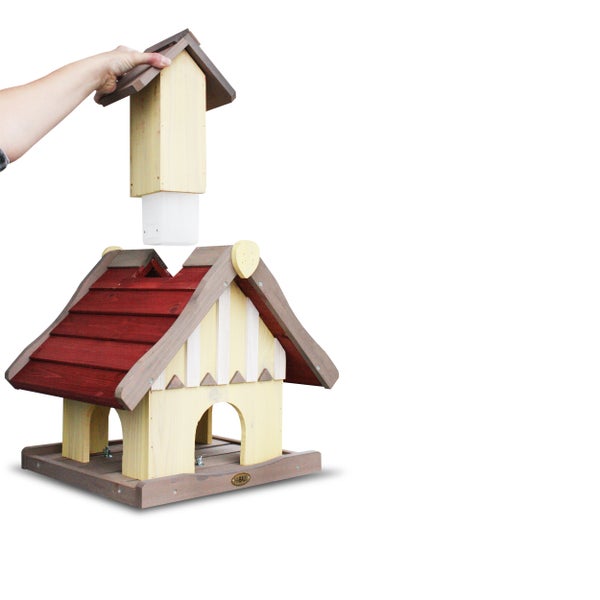 Vogelhaus aus Holz mit abnehmbarem Dach zur Reinigung