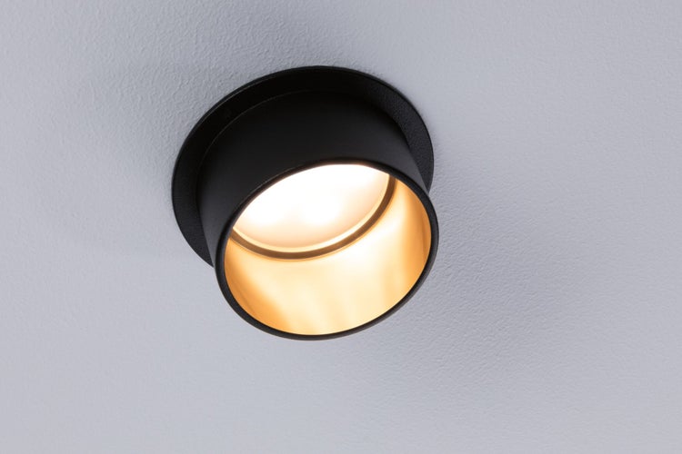 LED Einbauleuchte 3-Step-Dim Gil Coin IP44 rund 68mm Coin 6W 470lm 230V dimmbar 2700K Schwarz matt, Gold
