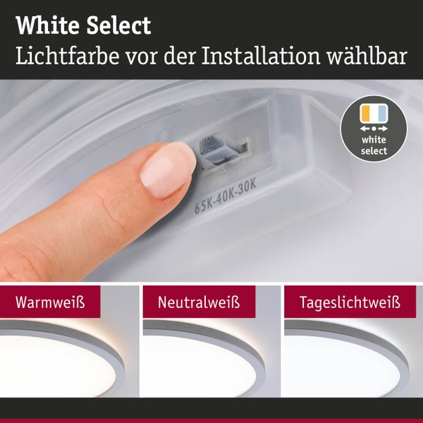 LED Panel Atria Shine IP44 rund 398mm 20,8W 2800lm 3000 - 6500K Chrom matt