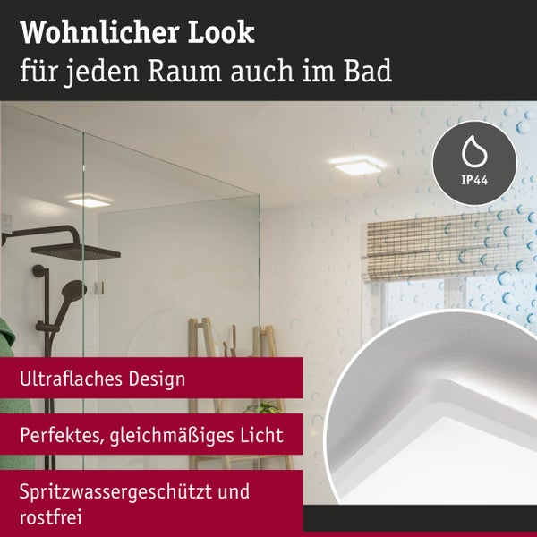 LED Panel Atria Shine Backlight IP44 eckig 190x190mm 11,2W 900lm 4000K Weiß