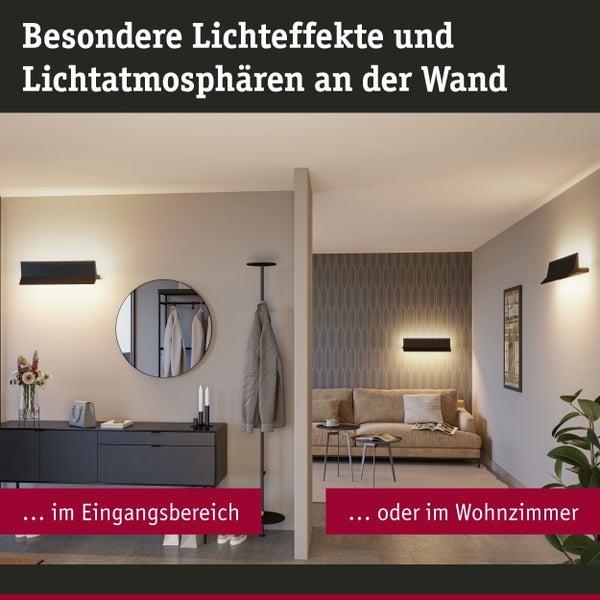 LED Wandleuchte Smart Home Zigbee 3.0 Stine Tunable White 1400lm / 410lm 230V 13W dimmbar Schwarz matt