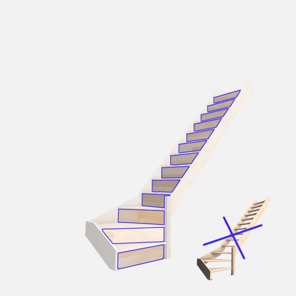 NOSTRA – Setzstufen für Treppe viertelgewendelt rechts