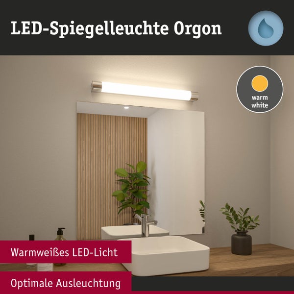 Selection Bathroom LED Spiegelleuchte Orgon Steckdose IP44 3000K 570lm 230V 7,5W Chrom