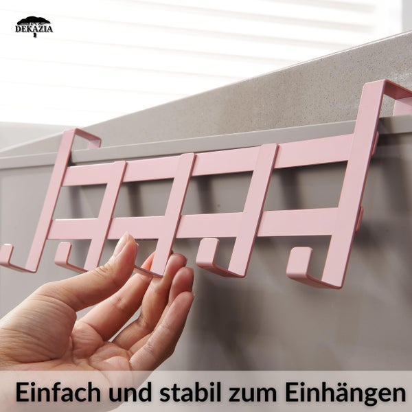 Dekazia Logo und Einhängehaken aus Metall für Schranktüren