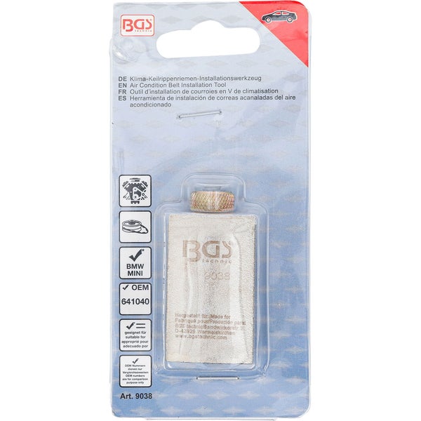 BGS technic Klimakeilrippenriemen Installationswerkzeug für BMW und MINI in Blisterverpackung